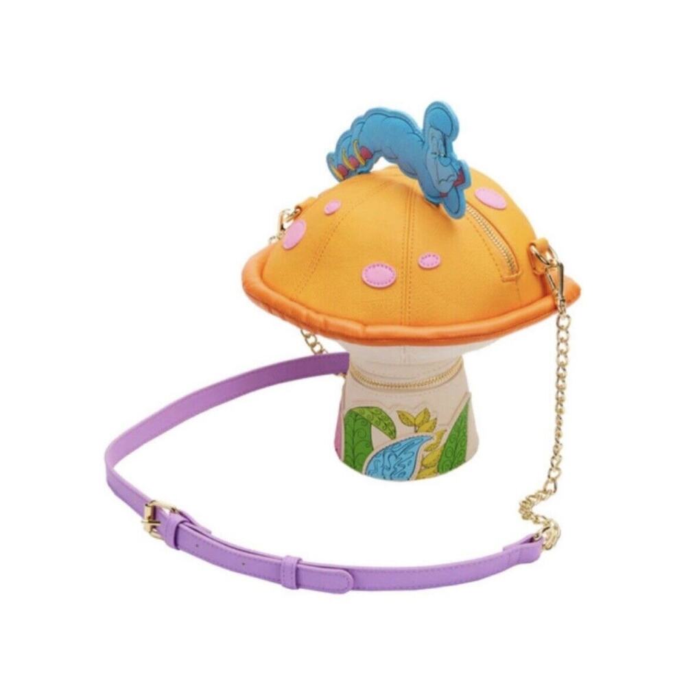 LOUNGEFLY ALICE IN WONDERLAND Mushroom Crossbody Bag STITCH SHOPPE Caterpillar - Picture 4 of 12